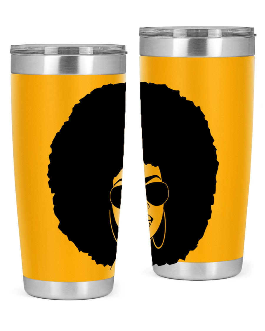 Black Women - Queen 89# Tumbler in stainless steel with vibrant design, perfect for hot and cold beverages.