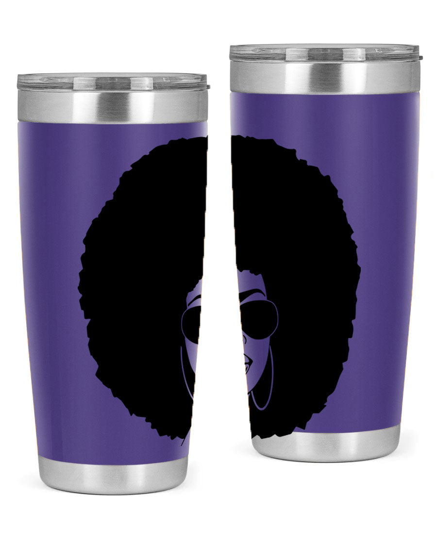Black Women - Queen 89# Tumbler in stainless steel with vibrant design, perfect for hot and cold beverages.