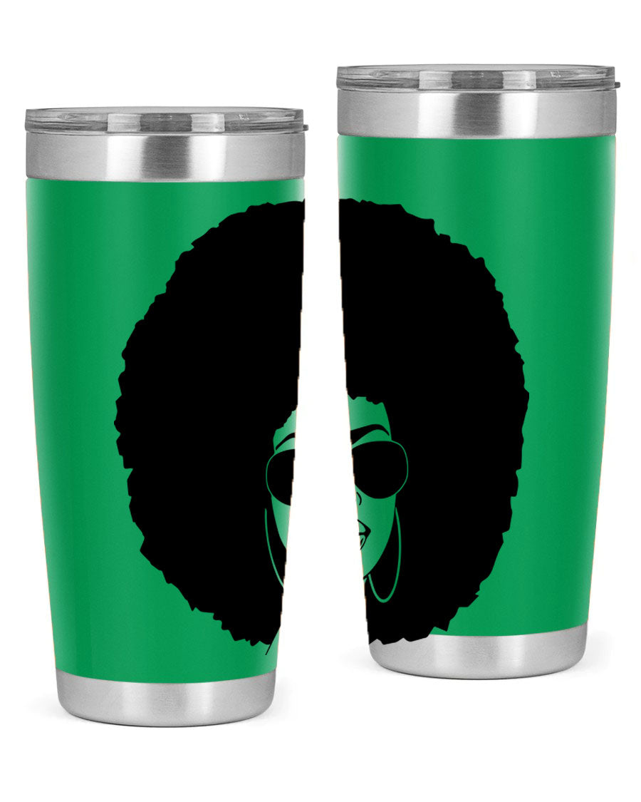 Black Women - Queen 89# Tumbler in stainless steel with vibrant design, perfect for hot and cold beverages.