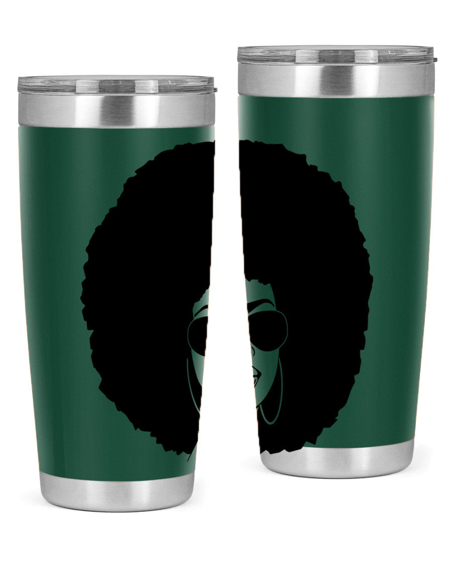 Black Women - Queen 89# Tumbler in stainless steel with vibrant design, perfect for hot and cold beverages.
