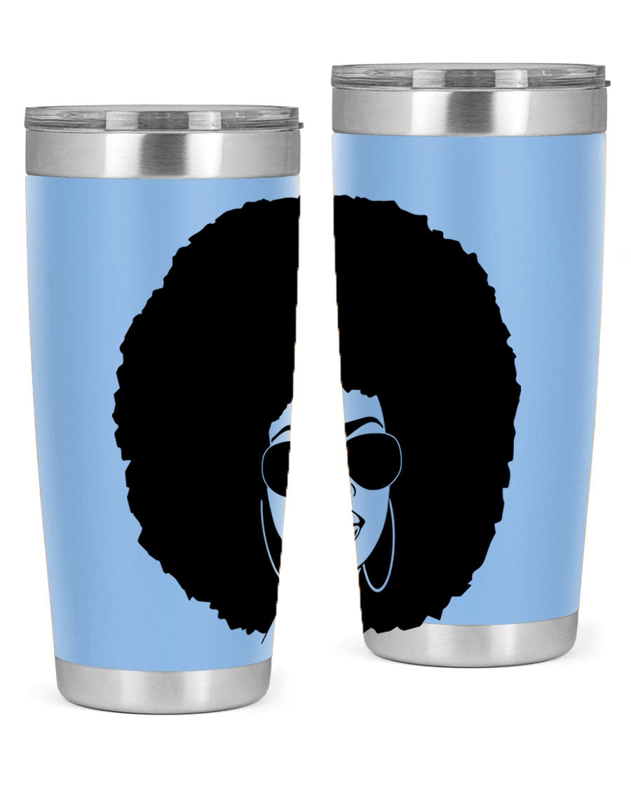 Black Women - Queen 89# Tumbler in stainless steel with vibrant design, perfect for hot and cold beverages.