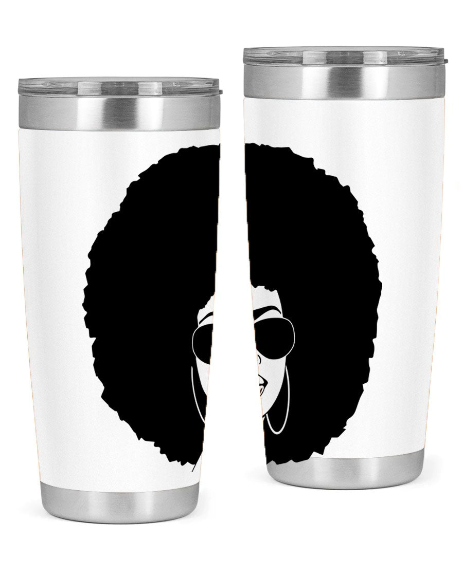 Black Women - Queen 89# Tumbler in stainless steel with vibrant design, perfect for hot and cold beverages.