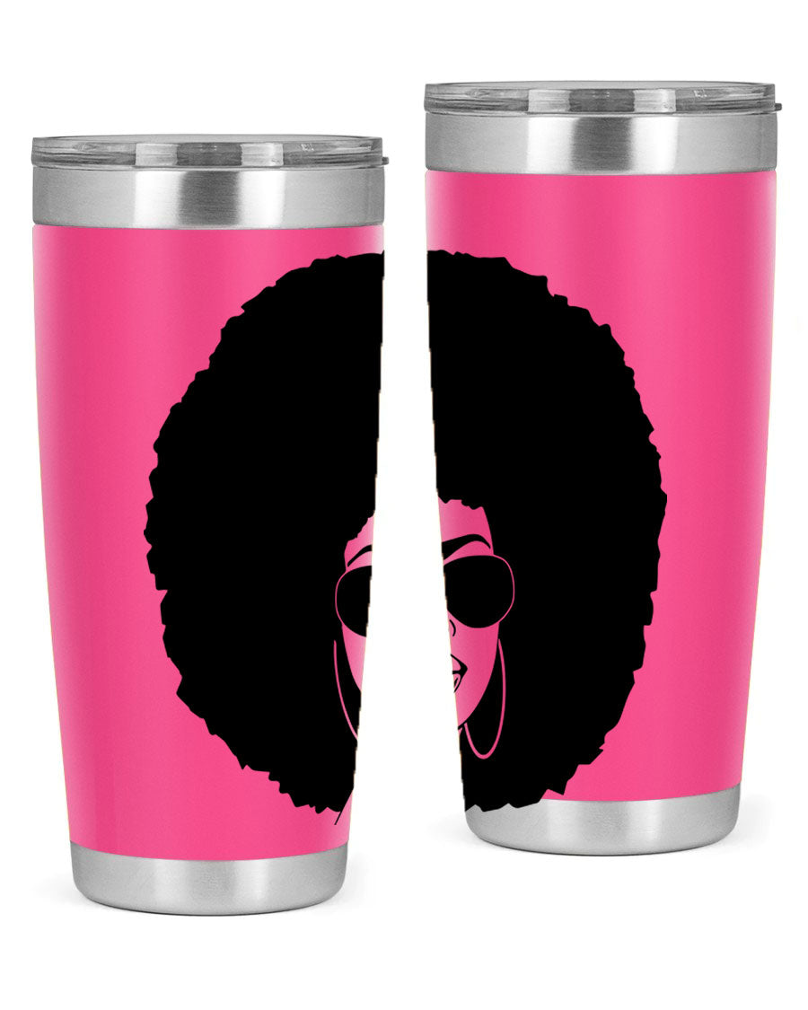 Black Women - Queen 89# Tumbler in stainless steel with vibrant design, perfect for hot and cold beverages.