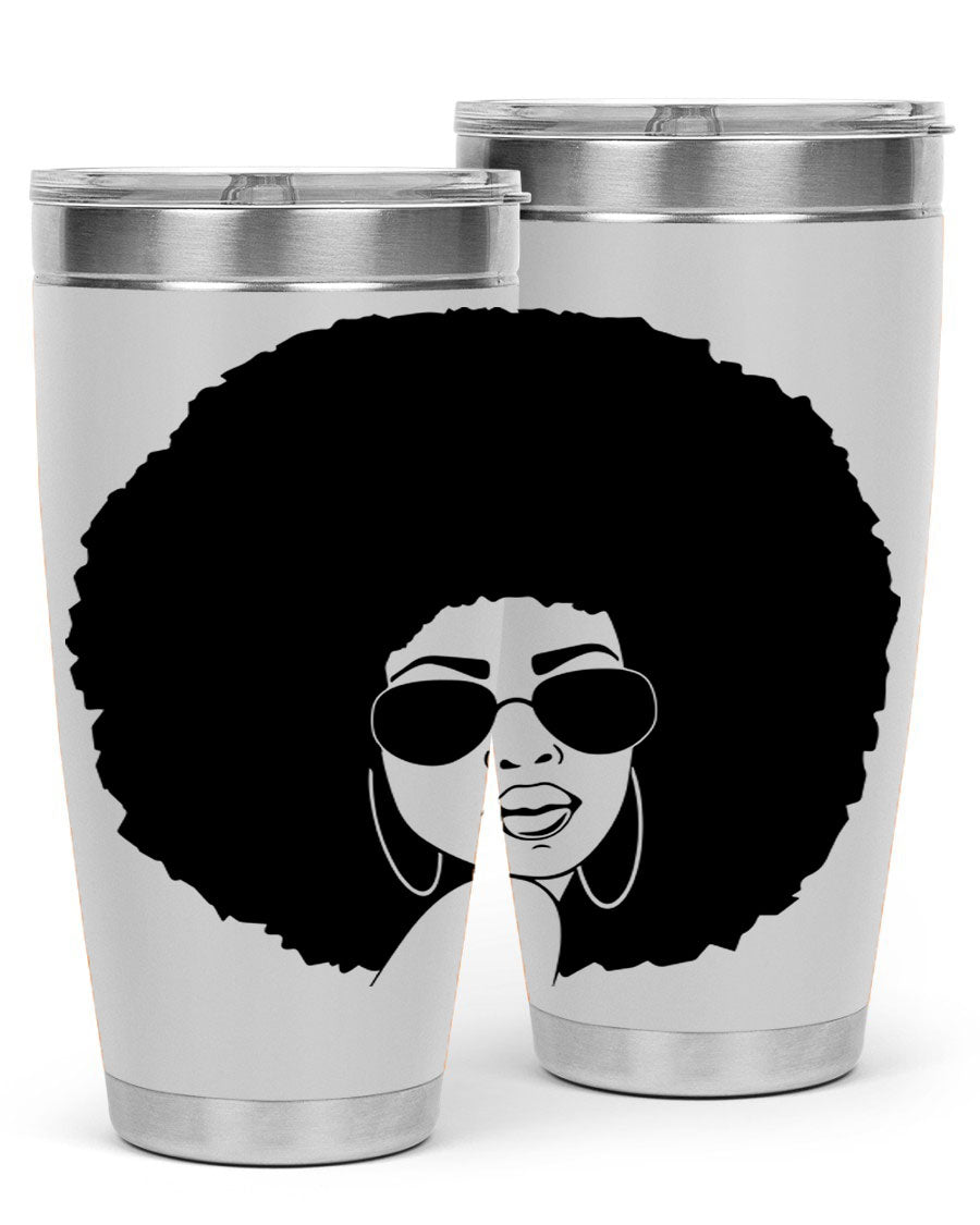 Black Women - Queen 89# Tumbler in stainless steel with vibrant design, perfect for hot and cold beverages.
