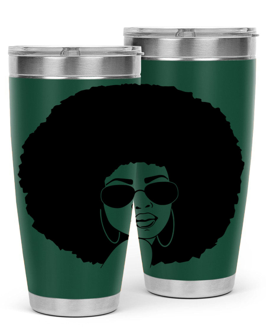 Black Women - Queen 89# Tumbler in stainless steel with vibrant design, perfect for hot and cold beverages.