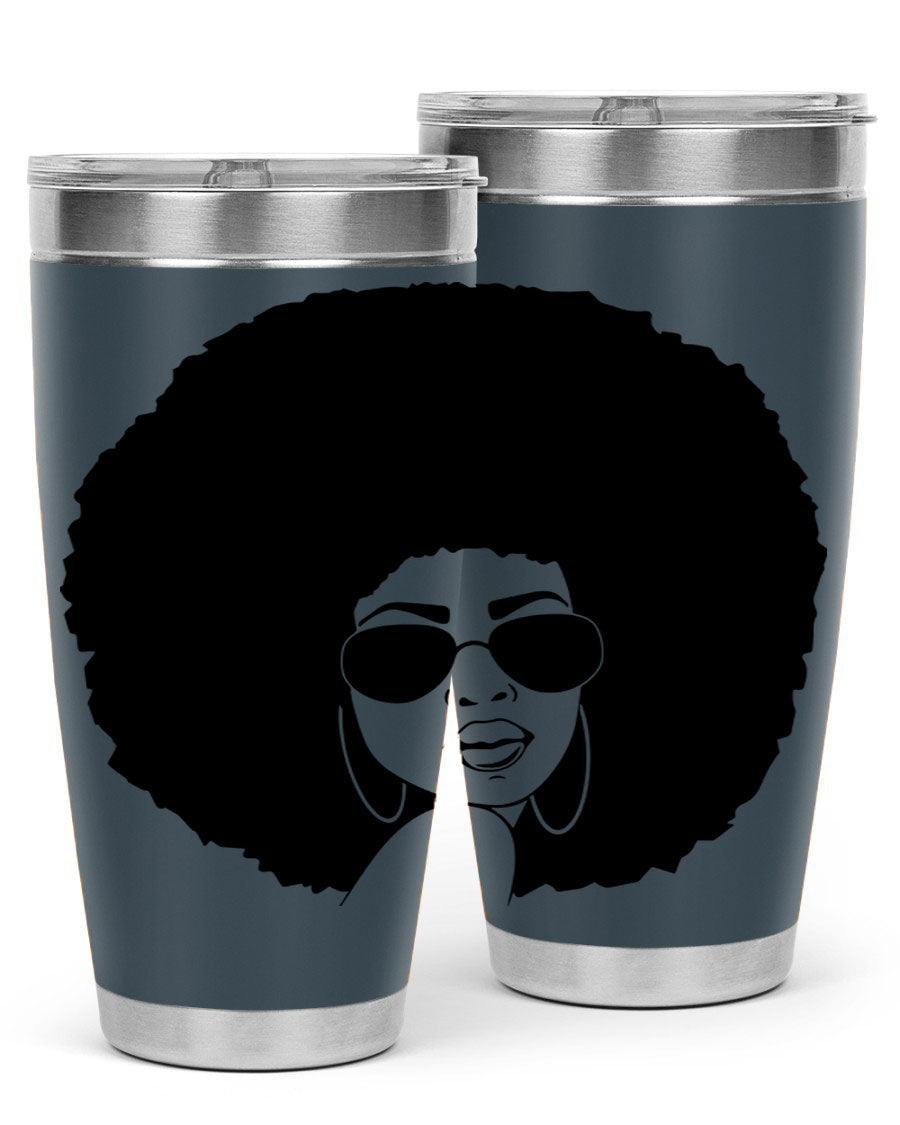 Black Women - Queen 89# Tumbler in stainless steel with vibrant design, perfect for hot and cold beverages.