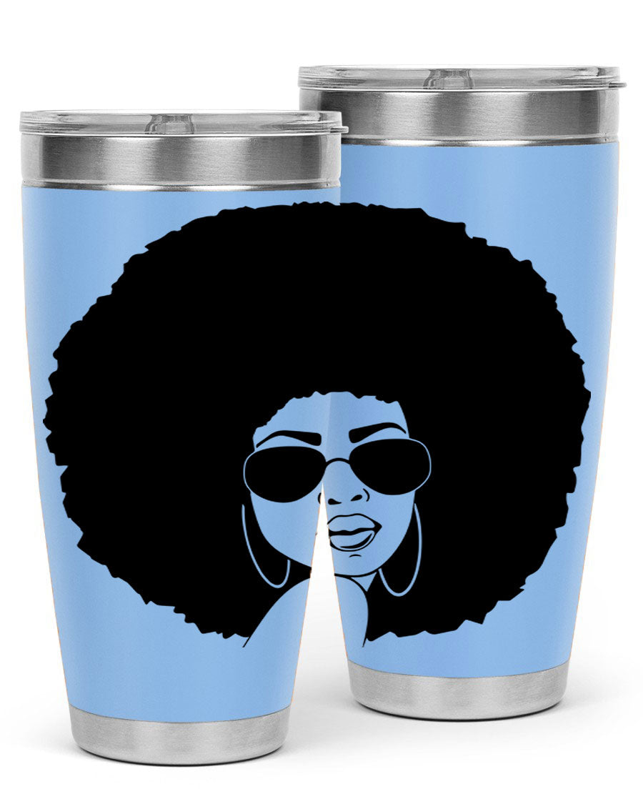 Black Women - Queen 89# Tumbler in stainless steel with vibrant design, perfect for hot and cold beverages.