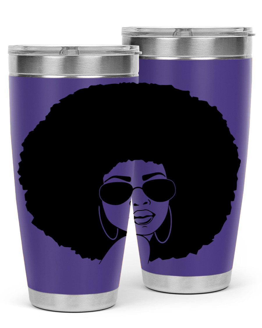 Black Women - Queen 89# Tumbler in stainless steel with vibrant design, perfect for hot and cold beverages.