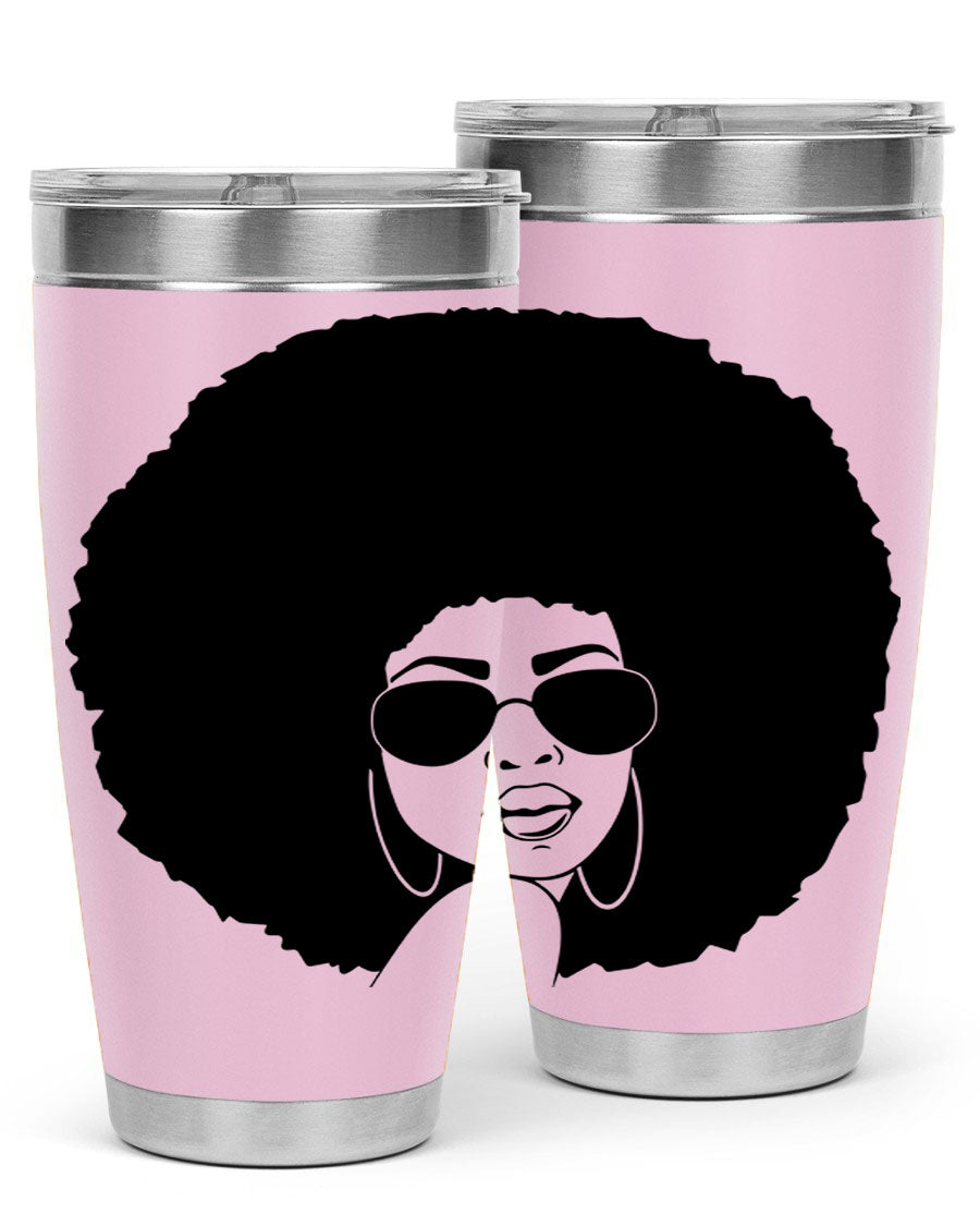 Black Women - Queen 89# Tumbler in stainless steel with vibrant design, perfect for hot and cold beverages.