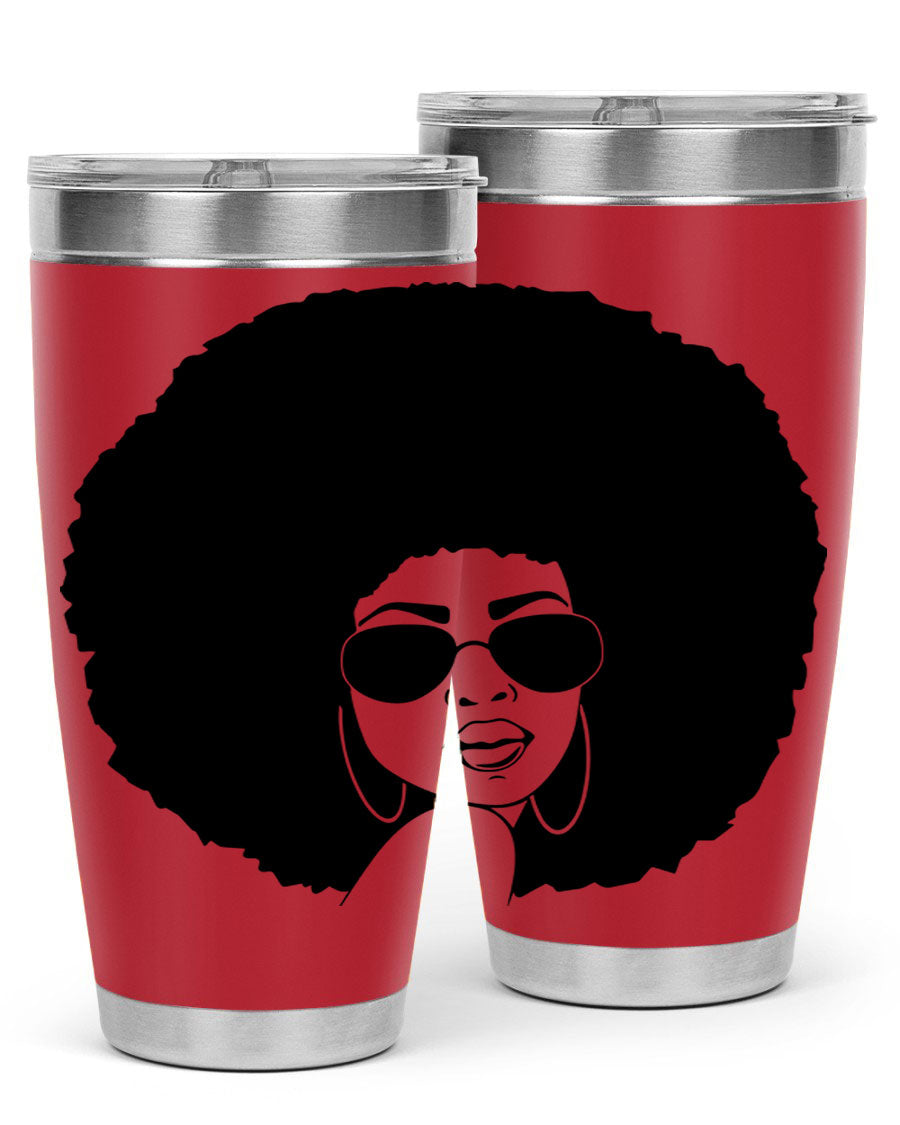 Black Women - Queen 89# Tumbler in stainless steel with vibrant design, perfect for hot and cold beverages.