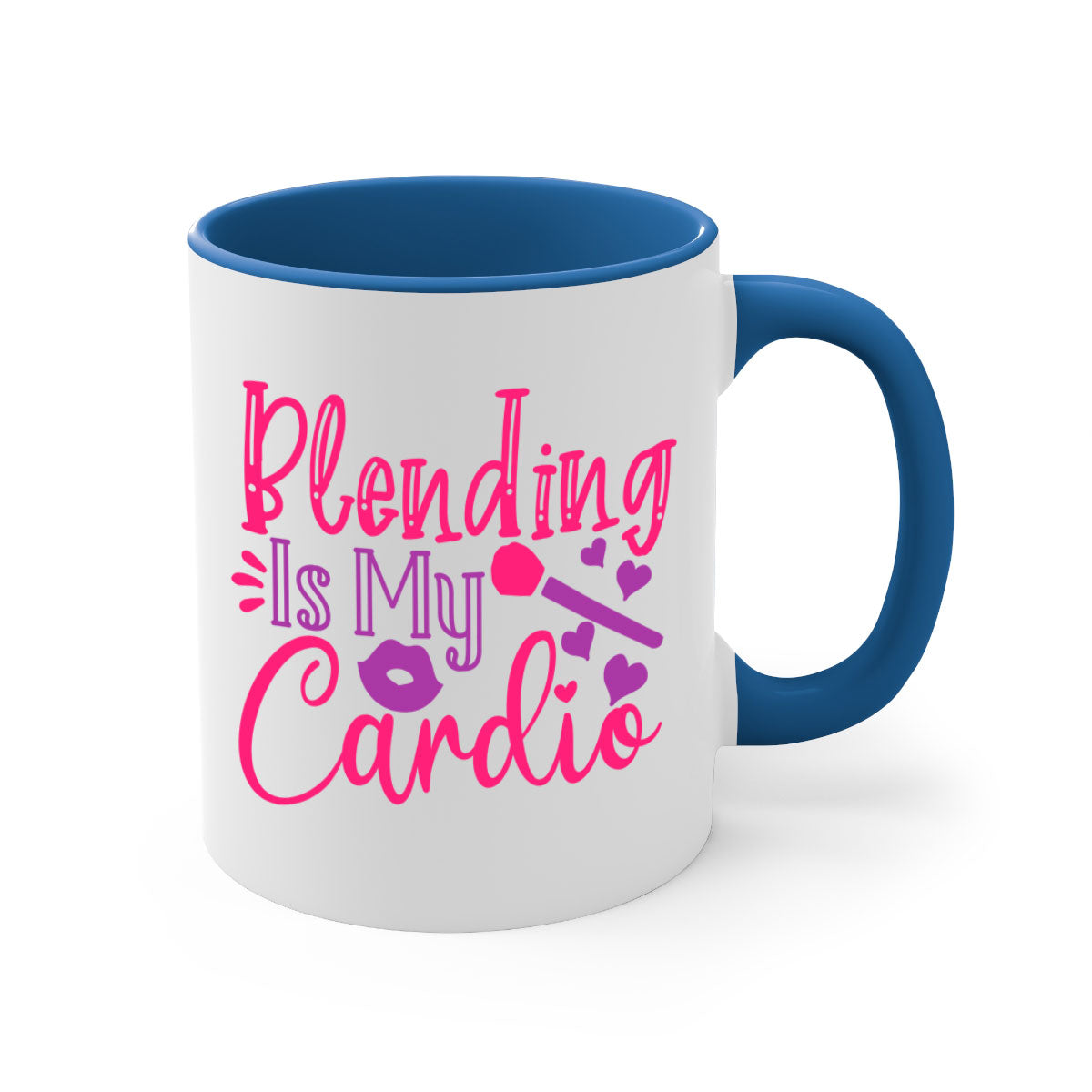Blending Is My Cardio Style 247# Mug featuring a two-tone design with a colored handle and glossy finish, available in multiple colors.