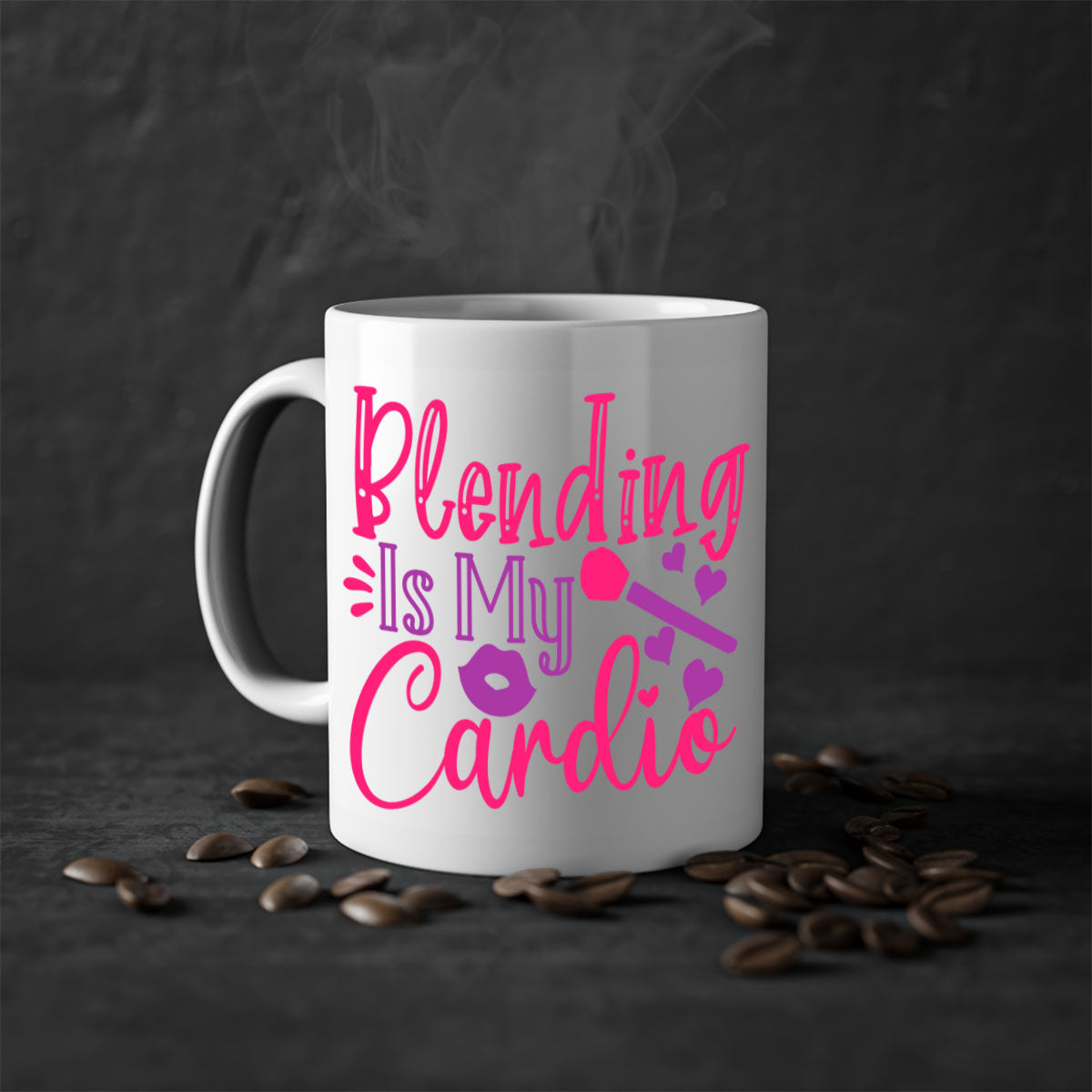 Blending Is My Cardio Style 247# Mug featuring a two-tone design with a colored handle and glossy finish, available in multiple colors.