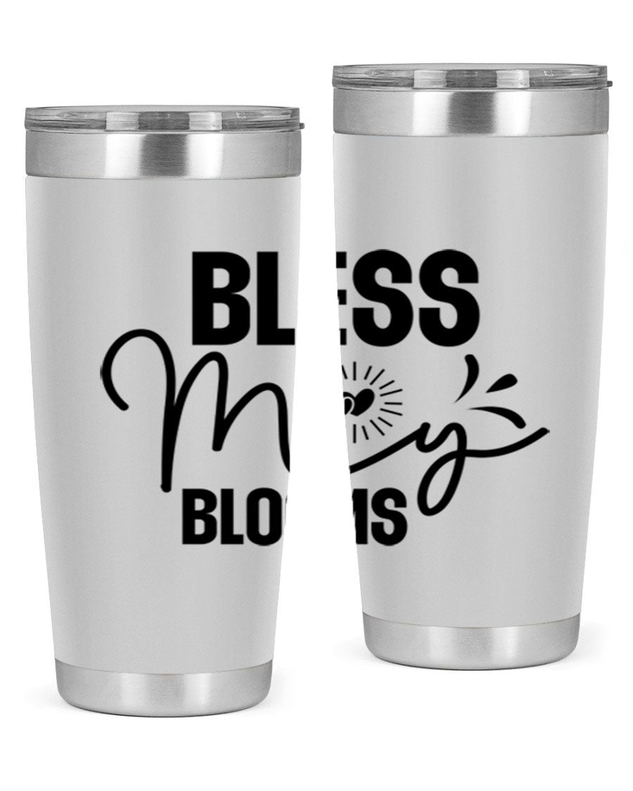 Bless My Blooms 20oz Tumbler featuring double wall vacuum insulation and vibrant floral design.