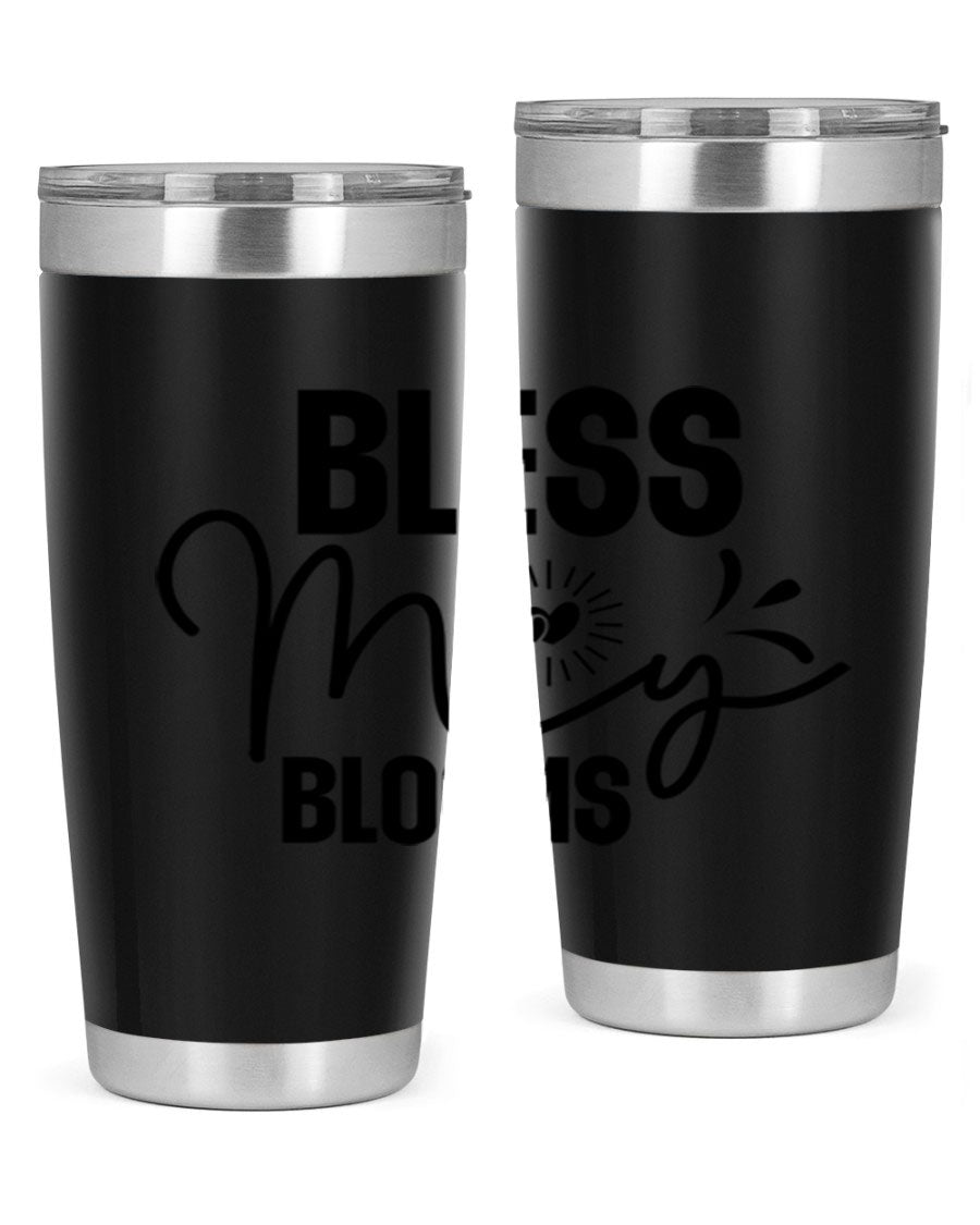 Bless My Blooms 20oz Tumbler featuring double wall vacuum insulation and vibrant floral design.