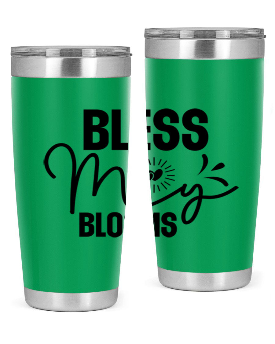 Bless My Blooms 20oz Tumbler featuring double wall vacuum insulation and vibrant floral design.