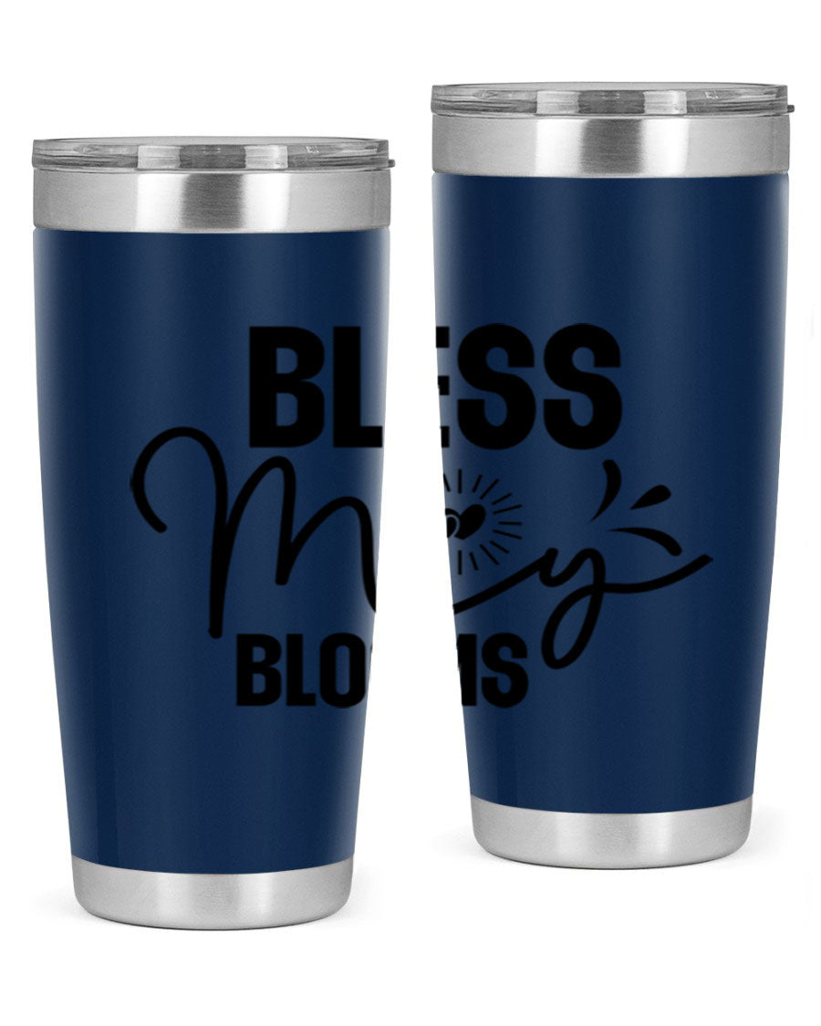Bless My Blooms 20oz Tumbler featuring double wall vacuum insulation and vibrant floral design.