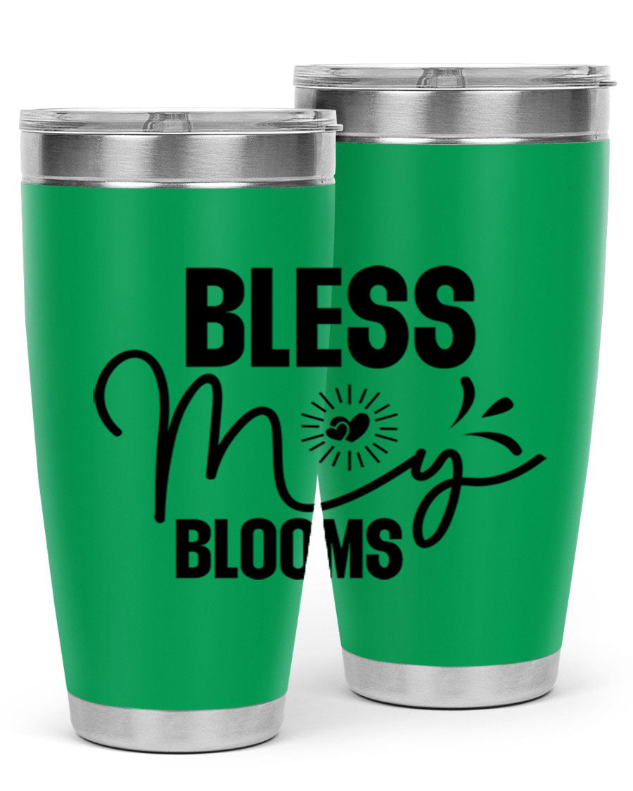 Bless My Blooms 20oz Tumbler featuring double wall vacuum insulation and vibrant floral design.