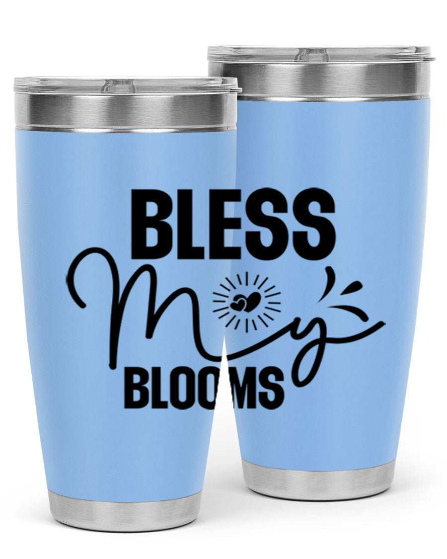 Bless My Blooms 20oz Tumbler featuring double wall vacuum insulation and vibrant floral design.