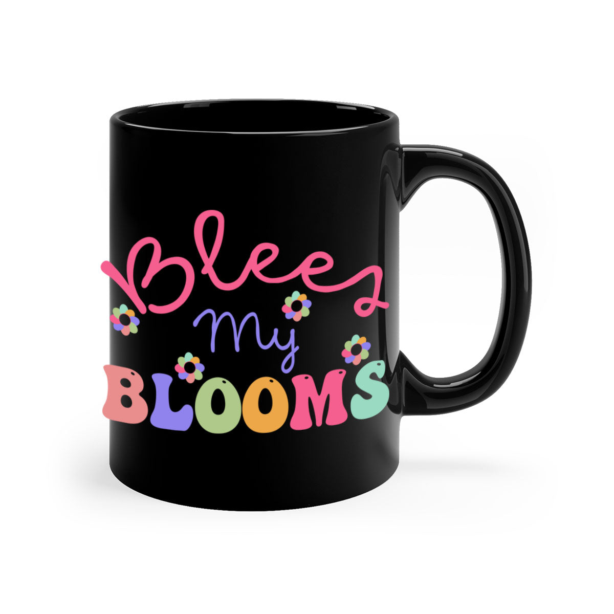 Blees my blooms36# Mug with colorful handle and glossy finish, available in multiple colors and sizes.