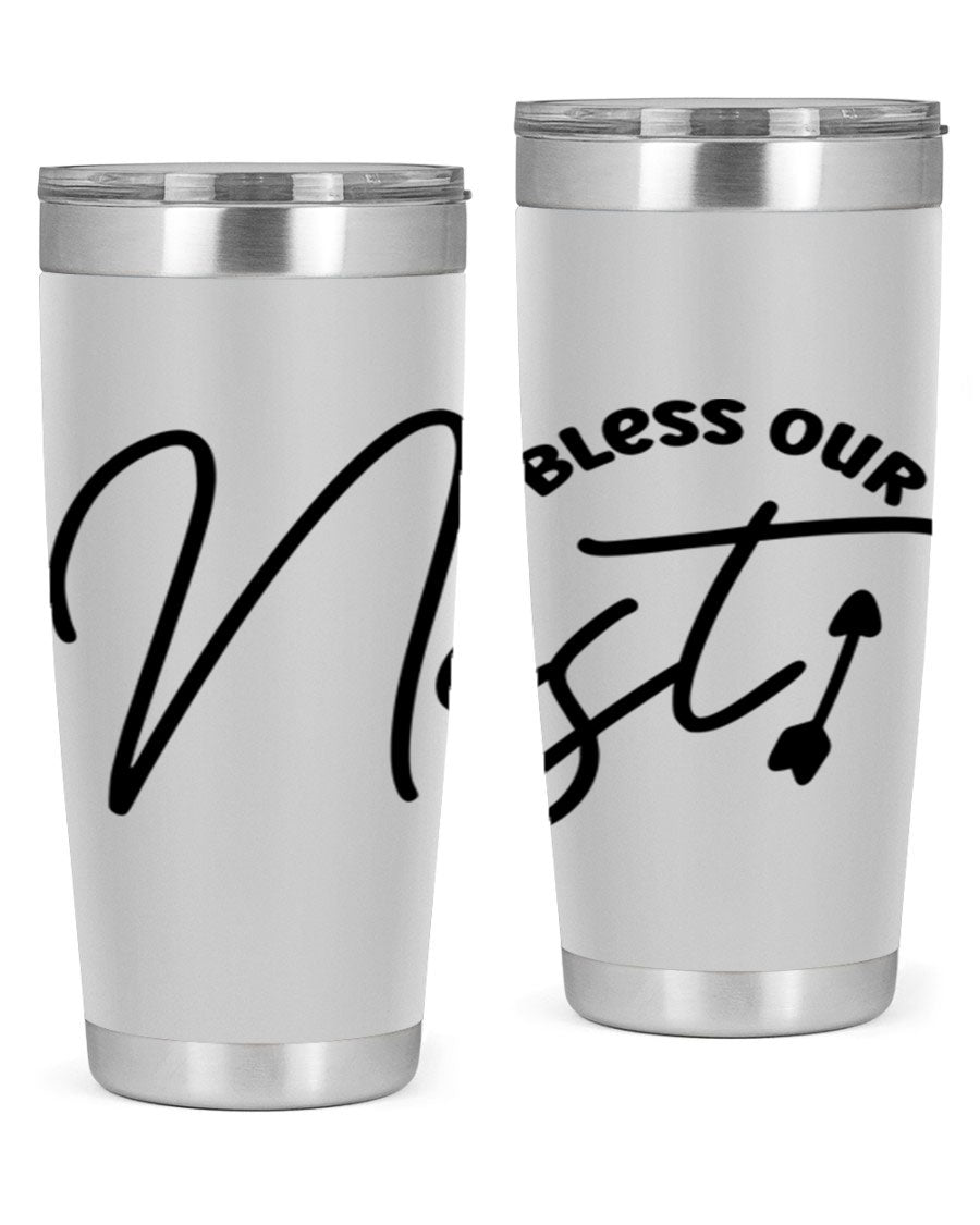 Bless Our Nest55# 20oz Tumbler featuring double wall vacuum insulation and a stylish design, perfect for hot and cold beverages.