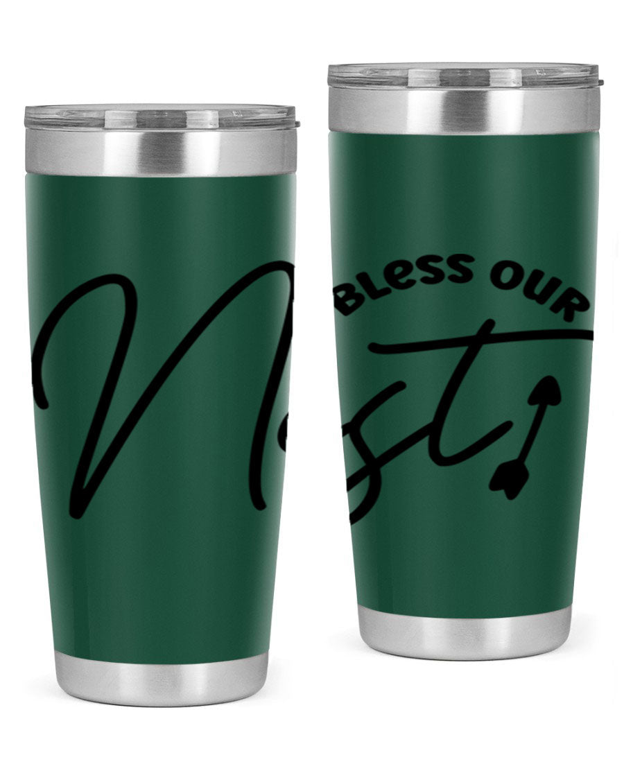 Bless Our Nest55# 20oz Tumbler featuring double wall vacuum insulation and a stylish design, perfect for hot and cold beverages.