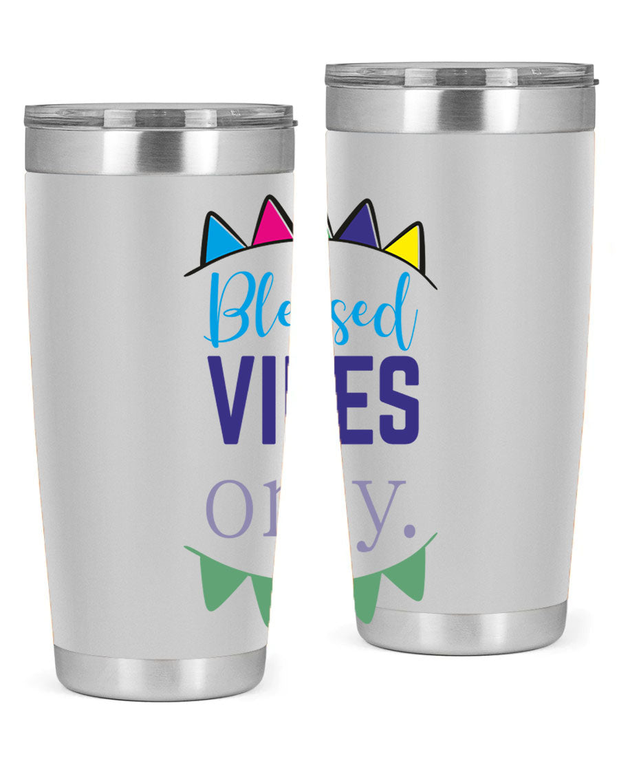 A stylish black cotton tank top featuring the phrase 'blessd vibes only' in bold letters, perfect for casual wear.