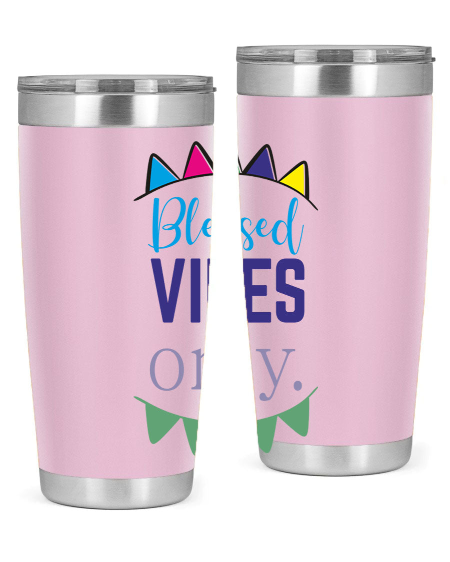 A stylish black cotton tank top featuring the phrase 'blessd vibes only' in bold letters, perfect for casual wear.