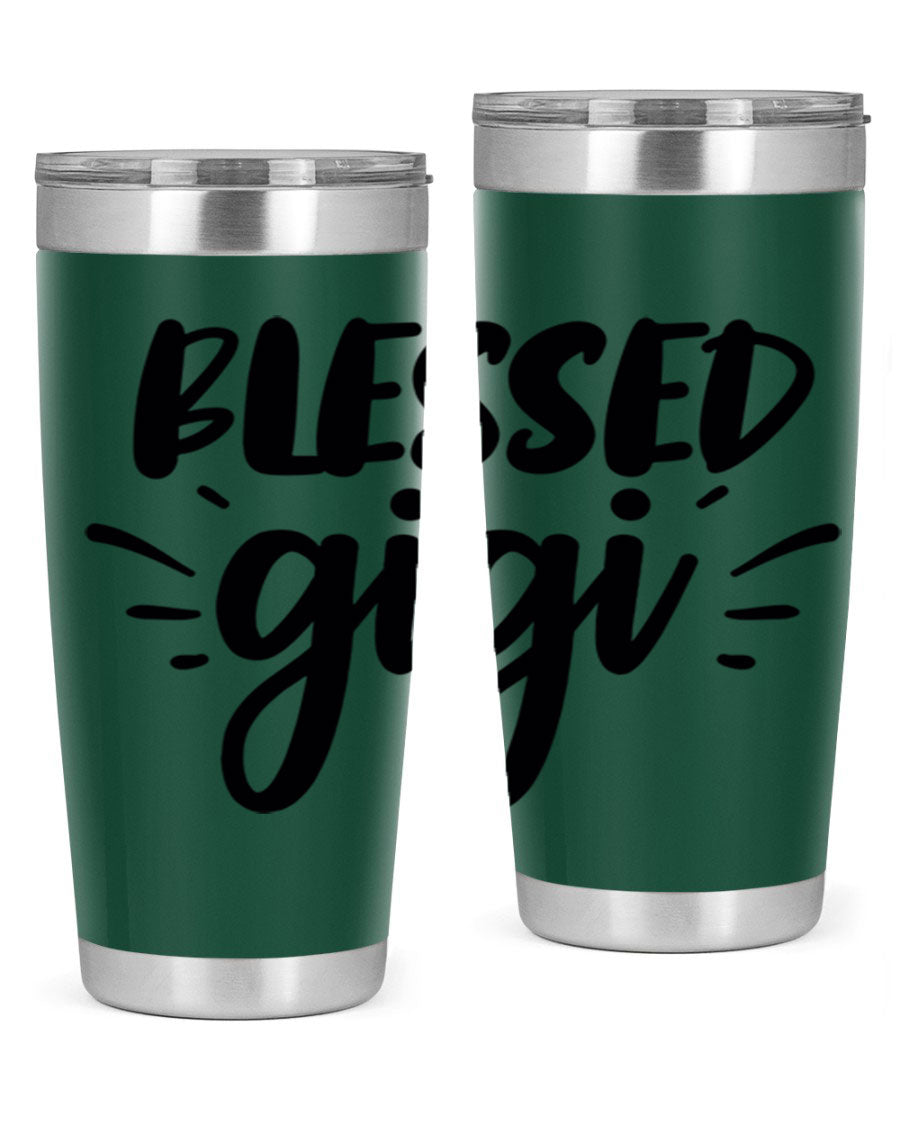 Blessed Gigi 64# Tumbler featuring a stylish design, double wall vacuum stainless steel, and a press-in drink-thru lid.
