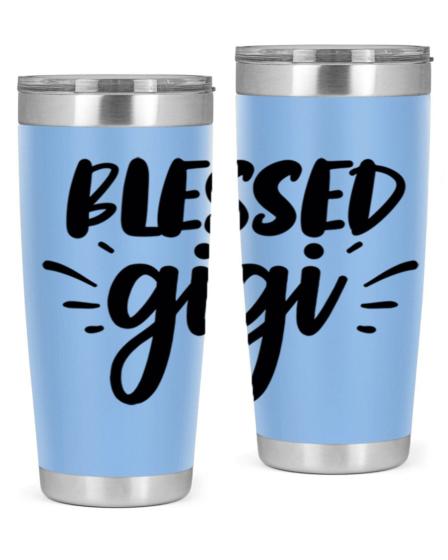 Blessed Gigi 64# Tumbler featuring a stylish design, double wall vacuum stainless steel, and a press-in drink-thru lid.