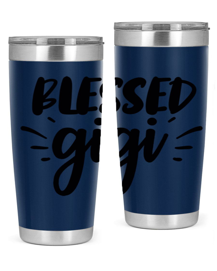 Blessed Gigi 64# Tumbler featuring a stylish design, double wall vacuum stainless steel, and a press-in drink-thru lid.