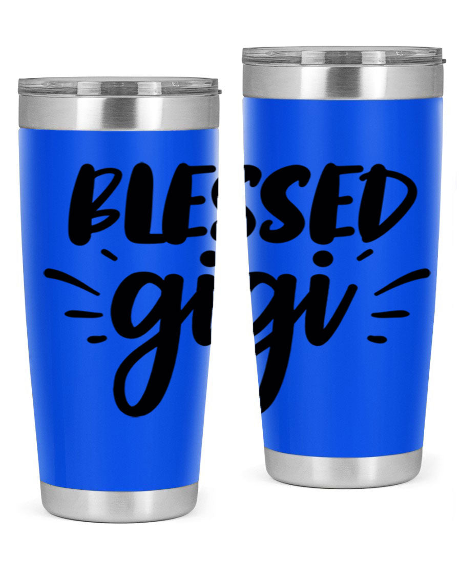 Blessed Gigi 64# Tumbler featuring a stylish design, double wall vacuum stainless steel, and a press-in drink-thru lid.