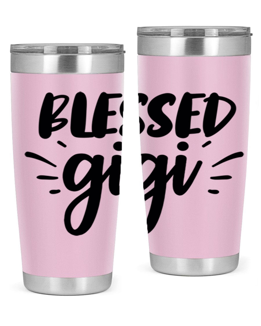 Blessed Gigi 64# Tumbler featuring a stylish design, double wall vacuum stainless steel, and a press-in drink-thru lid.