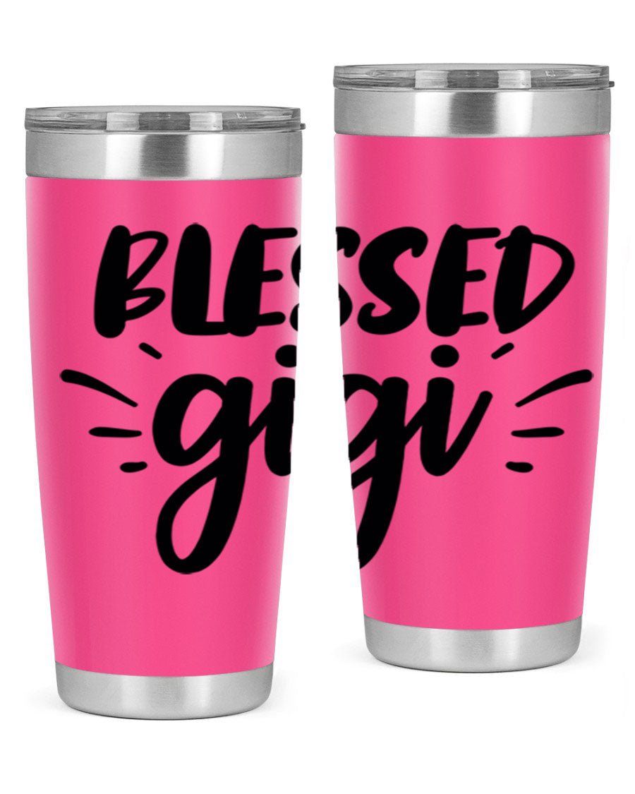 Blessed Gigi 64# Tumbler featuring a stylish design, double wall vacuum stainless steel, and a press-in drink-thru lid.