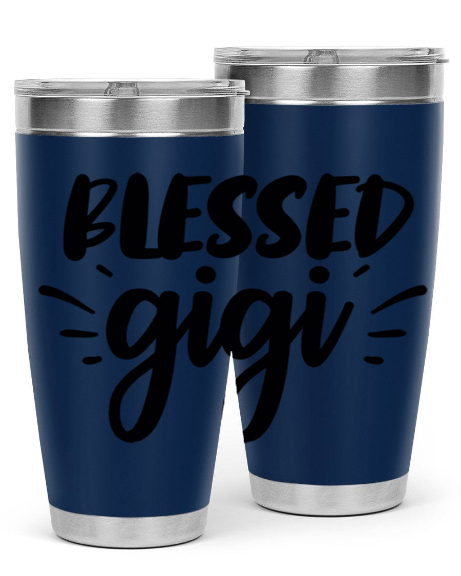 Blessed Gigi 64# Tumbler featuring a stylish design, double wall vacuum stainless steel, and a press-in drink-thru lid.