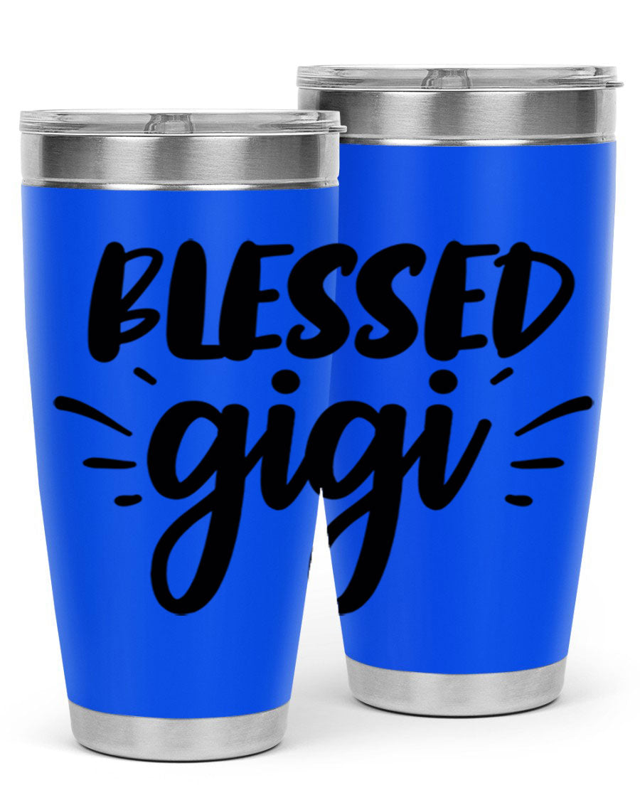 Blessed Gigi 64# Tumbler featuring a stylish design, double wall vacuum stainless steel, and a press-in drink-thru lid.