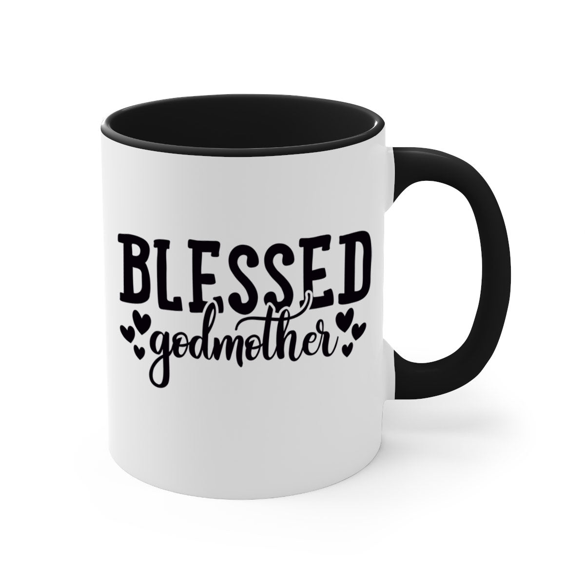A stylish two-tone Blessed Godmother Mug with a glossy finish, featuring a colored handle and interior, available in multiple colors.