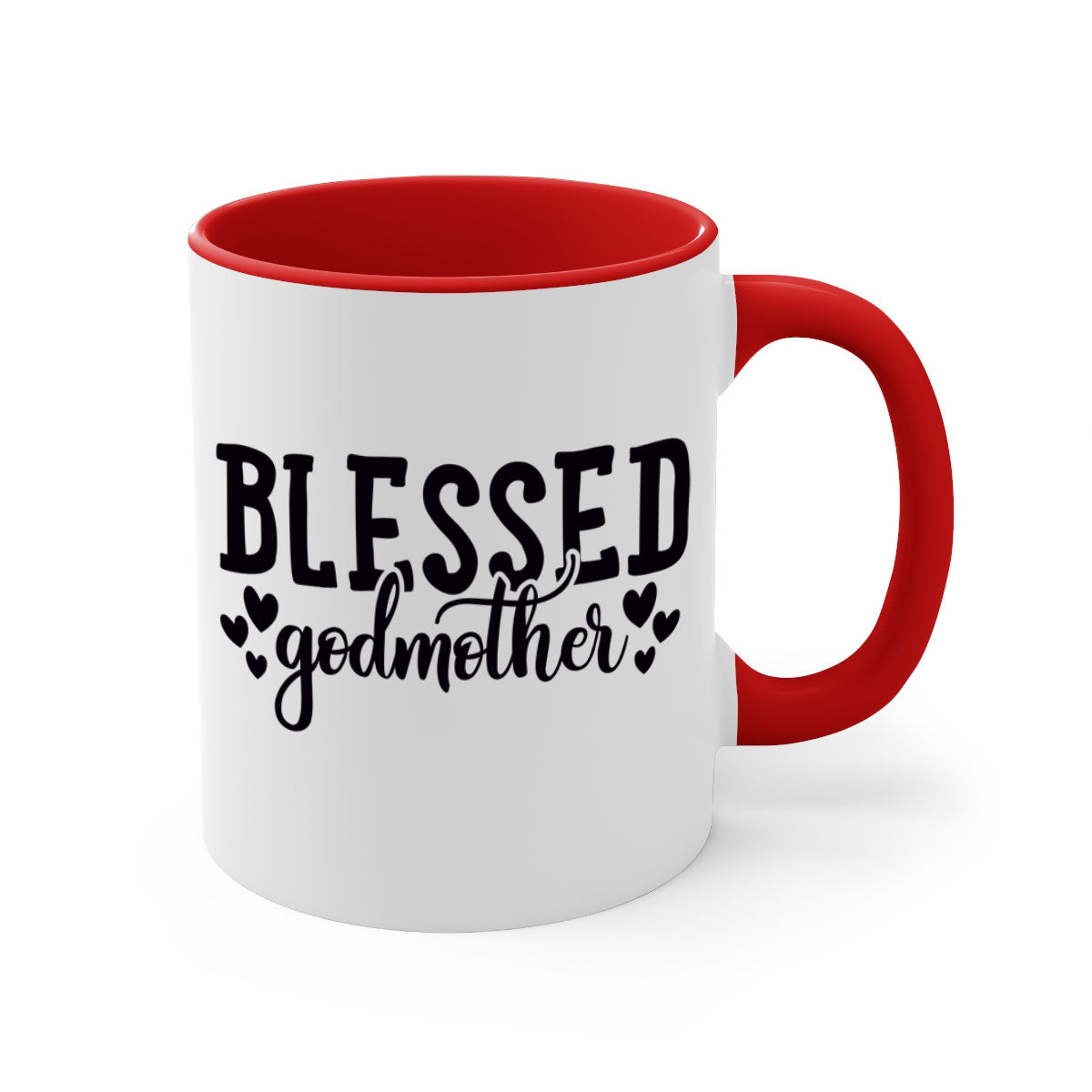 A stylish two-tone Blessed Godmother Mug with a glossy finish, featuring a colored handle and interior, available in multiple colors.