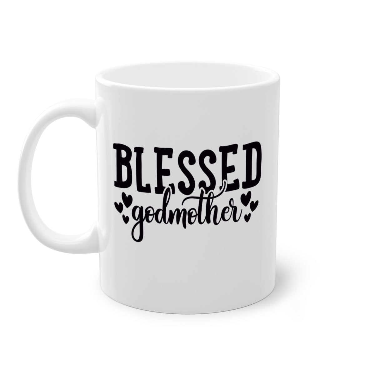 A stylish two-tone Blessed Godmother Mug with a glossy finish, featuring a colored handle and interior, available in multiple colors.