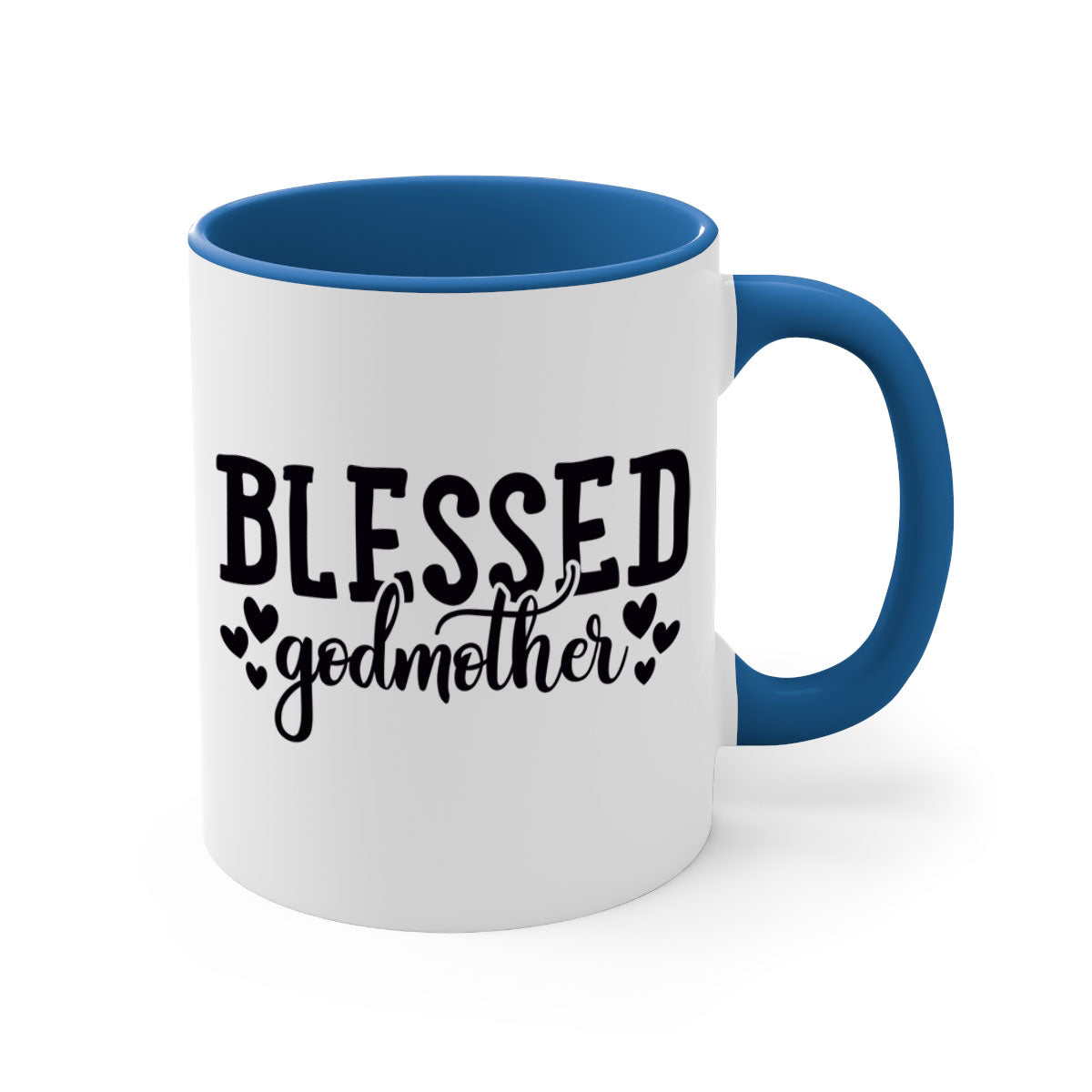 A stylish two-tone Blessed Godmother Mug with a glossy finish, featuring a colored handle and interior, available in multiple colors.