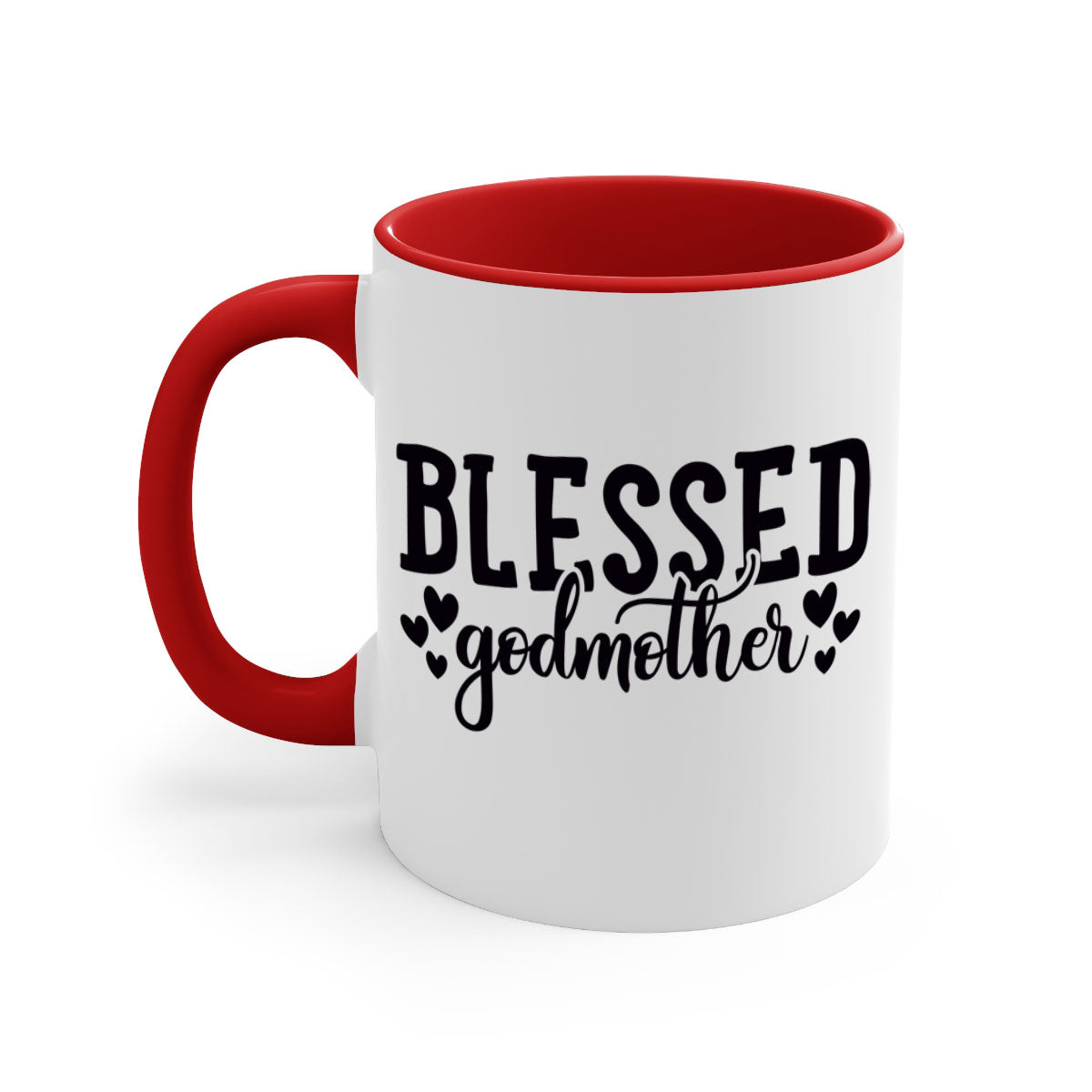A stylish two-tone Blessed Godmother Mug with a glossy finish, featuring a colored handle and interior, available in multiple colors.