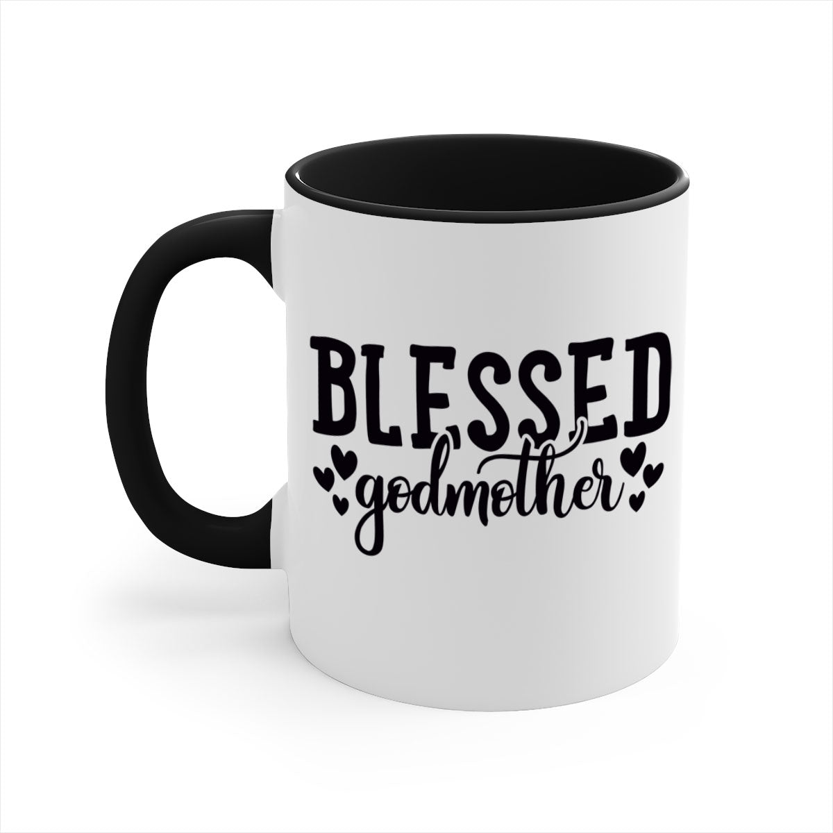 A stylish two-tone Blessed Godmother Mug with a glossy finish, featuring a colored handle and interior, available in multiple colors.
