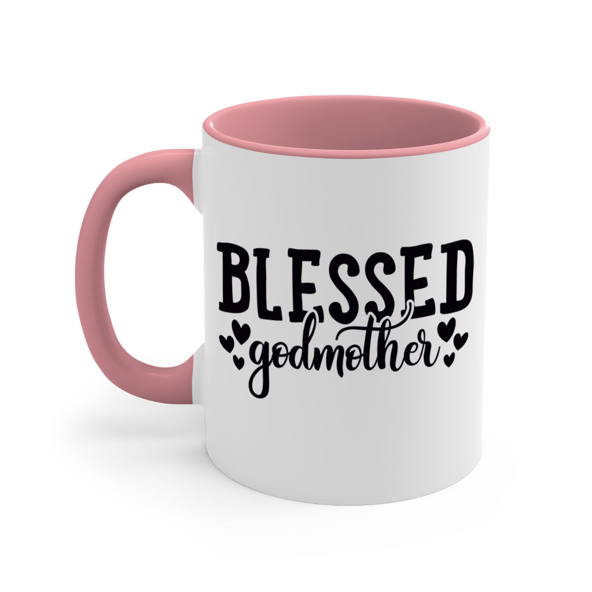 A stylish two-tone Blessed Godmother Mug with a glossy finish, featuring a colored handle and interior, available in multiple colors.