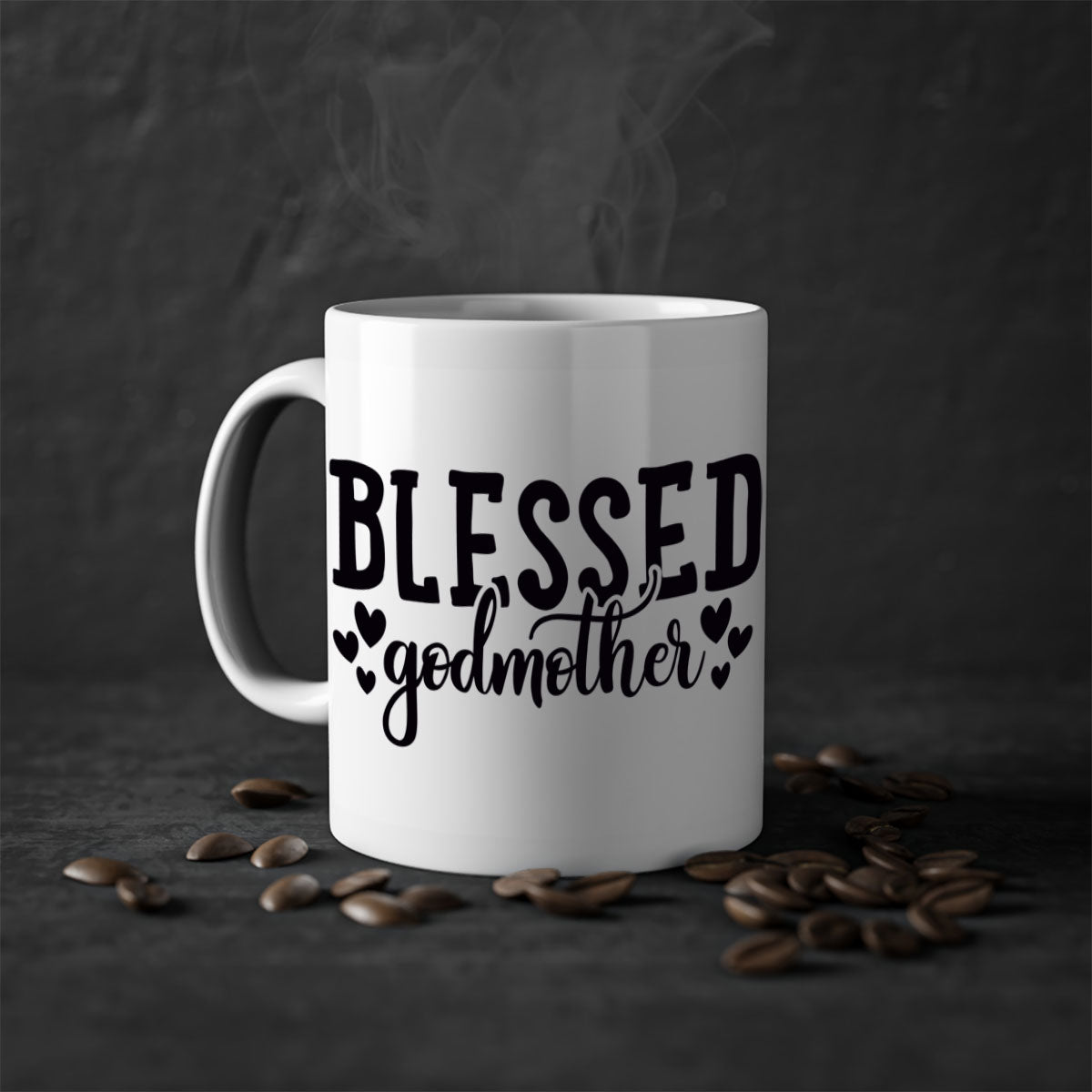 A stylish two-tone Blessed Godmother Mug with a glossy finish, featuring a colored handle and interior, available in multiple colors.