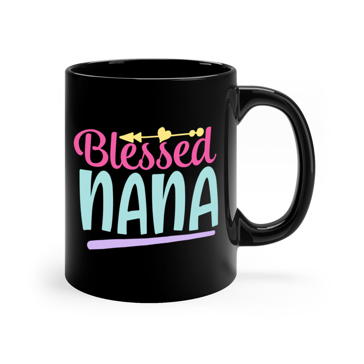 A stylish two-tone Blessed Nana 60# Mug with a glossy finish, featuring a colored handle and interior, perfect for coffee or tea.