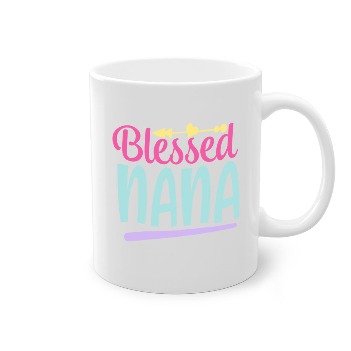 A stylish two-tone Blessed Nana 60# Mug with a glossy finish, featuring a colored handle and interior, perfect for coffee or tea.