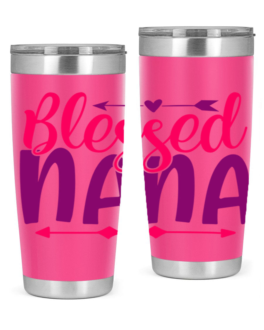 Blessed Nana Style 277# baby tumbler in stainless steel with a vibrant design, featuring a press-in lid and double wall vacuum insulation.