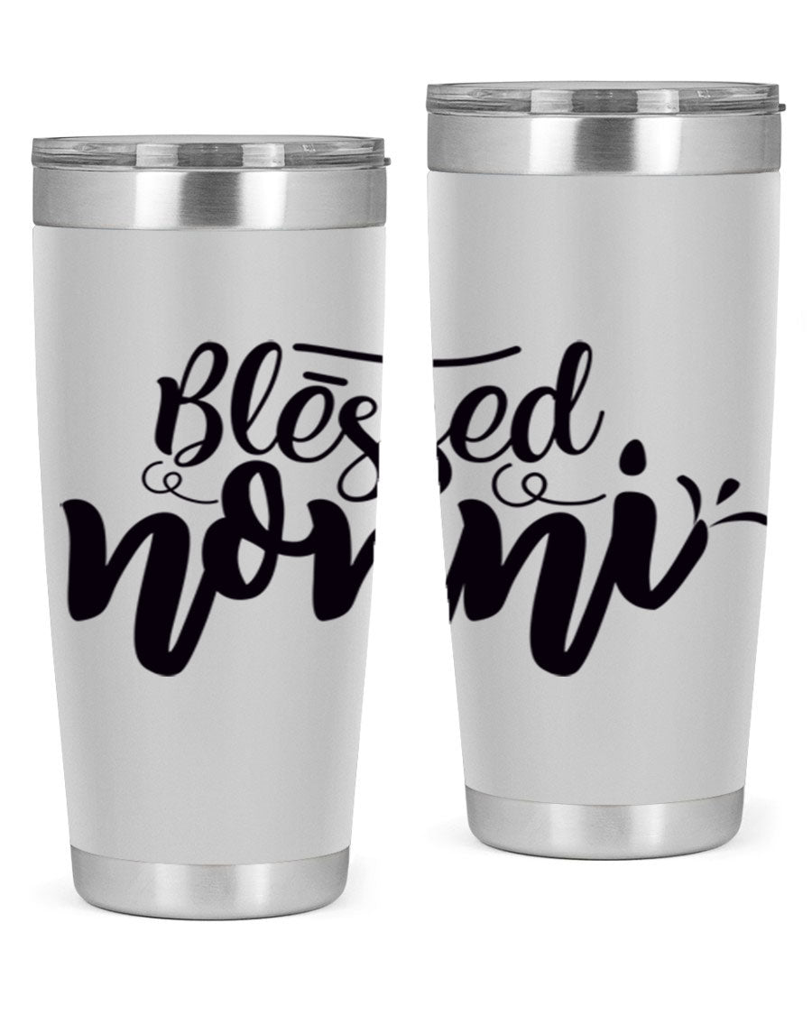 Blessed Nonni 57# Tumbler featuring a double wall vacuum design, perfect for keeping drinks hot or cold, ideal for grandmas and nanas.