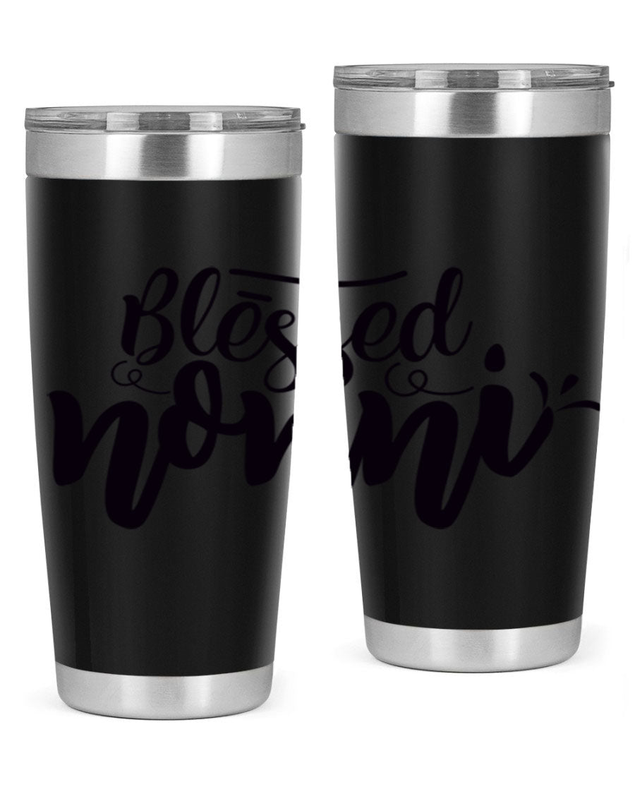 Blessed Nonni 57# Tumbler featuring a double wall vacuum design, perfect for keeping drinks hot or cold, ideal for grandmas and nanas.