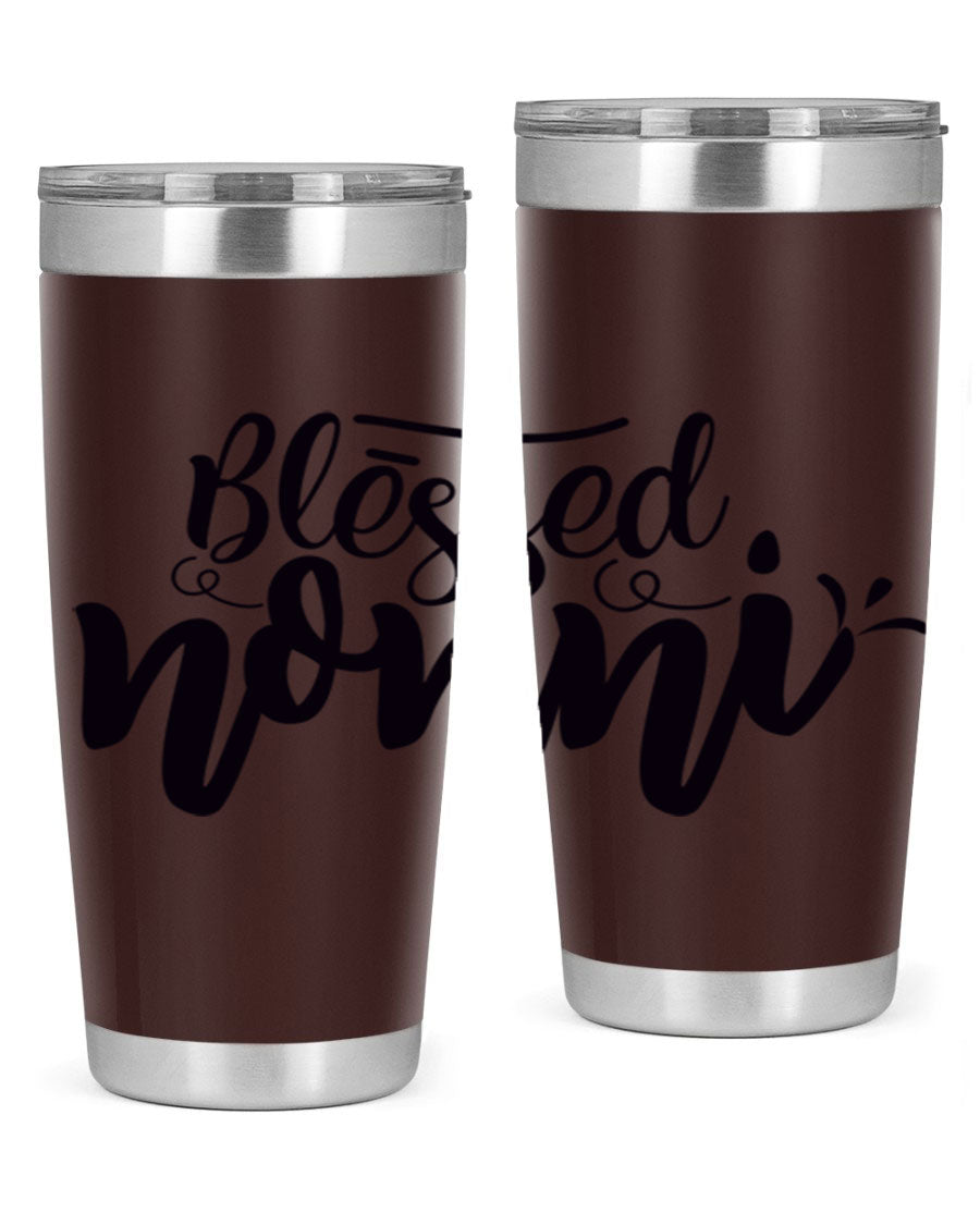 Blessed Nonni 57# Tumbler featuring a double wall vacuum design, perfect for keeping drinks hot or cold, ideal for grandmas and nanas.