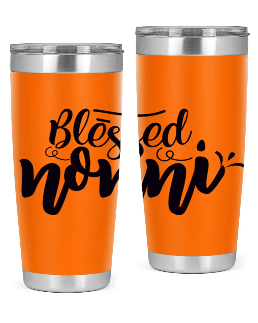 Blessed Nonni 57# Tumbler featuring a double wall vacuum design, perfect for keeping drinks hot or cold, ideal for grandmas and nanas.